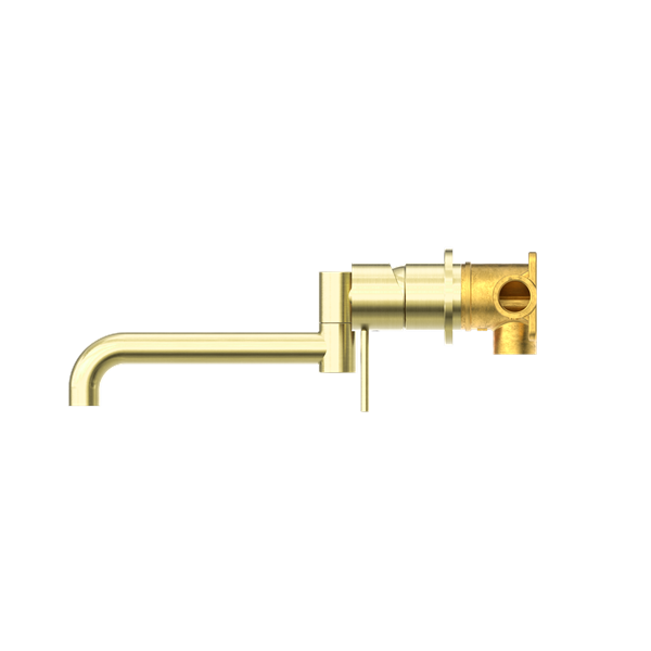 Nero Mecca Wall Basin/Bath Mixer Swivel Spout Set 225mm Brushed Gold