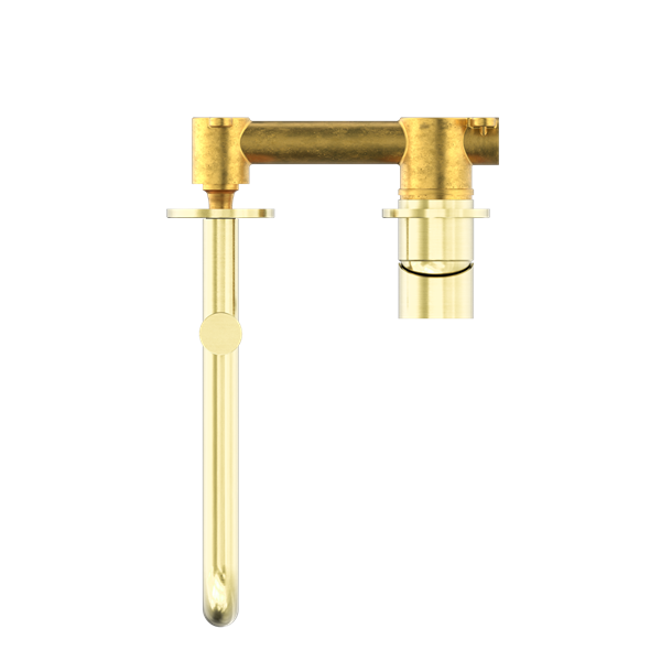 Nero Mecca Wall Basin/Bath Mixer Swivel Spout Set 225mm Brushed Gold