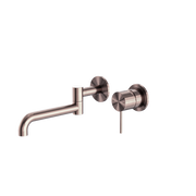 Nero Mecca Wall Basin/Bath Mixer Swivel Spout Set 225mm Brushed Bronze
