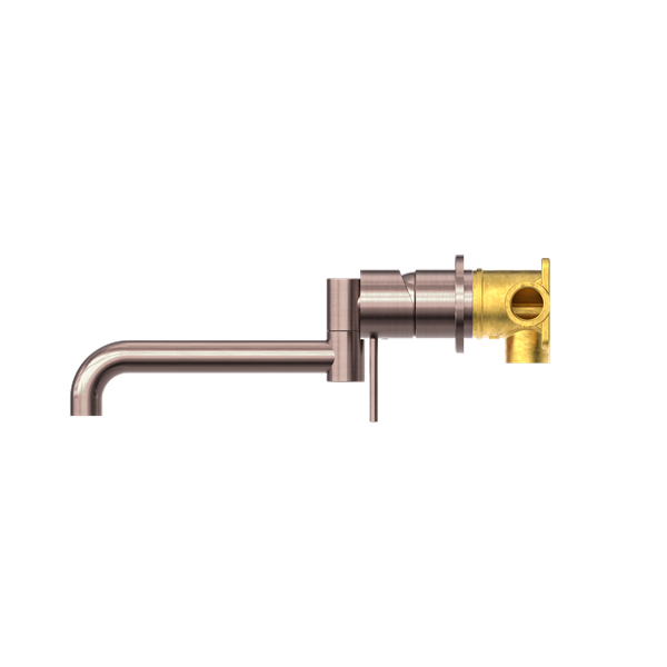 Nero Mecca Wall Basin/Bath Mixer Swivel Spout Set 225mm Brushed Bronze