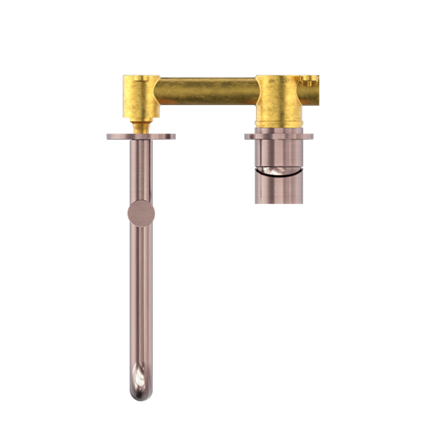 Nero Mecca Wall Basin/Bath Mixer Swivel Spout Set 225mm Brushed Bronze