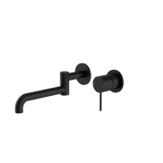 Nero Mecca Wall Basin/Bath Mixer Swivel Spout Set 225mm Matte Black
