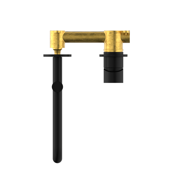 Nero Mecca Wall Basin/Bath Mixer Swivel Spout Set 225mm Matte Black