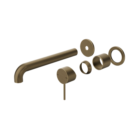Nero Mecca Wall Basin/Bath Mixer Separate Back Plate 230mm Trim Kit Only Tumbled Antique Brass