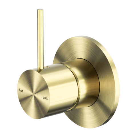 Nero Mecca Shower / Basin Mixer 80mm Plate Handle Up Brushed Gold