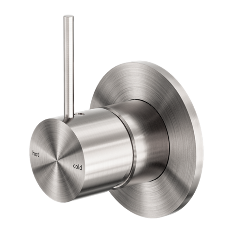 Nero Mecca Shower / Basin Mixer 80mm Plate Handle Up Brushed Nickel