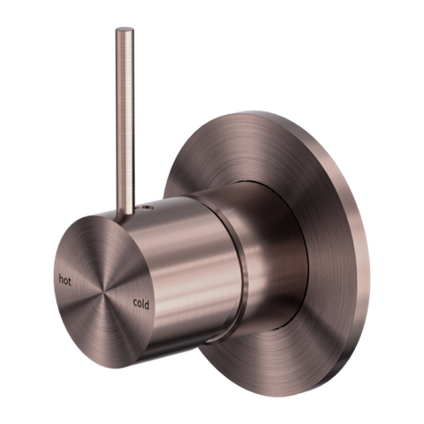Nero Mecca Shower / Basin Mixer 80mm Plate Handle Up Brushed Bronze