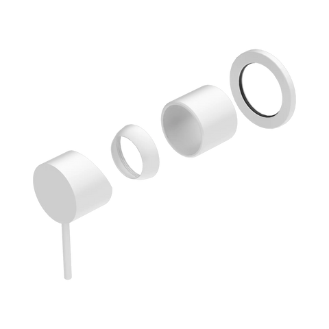 Nero Mecca Shower Mixer 60mm Plate Trim Kit Only Matte White