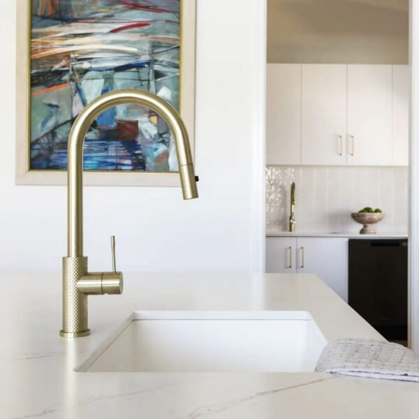 Nero Opal Pull Out Sink Mixer - Brushed Gold