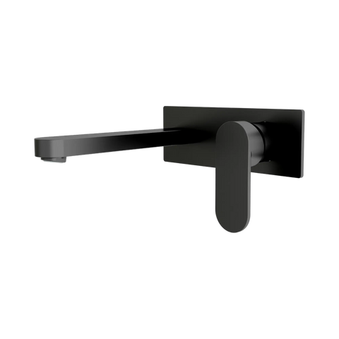 Nero Ecco Wall Basin/Bath Mixer - Matte Black