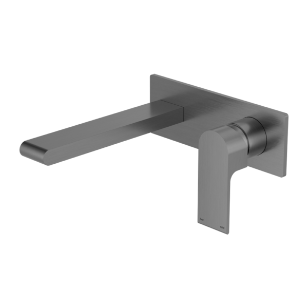 Nero Bianca Wall Basin/Bath Mixer 230 mm - Gunmetal