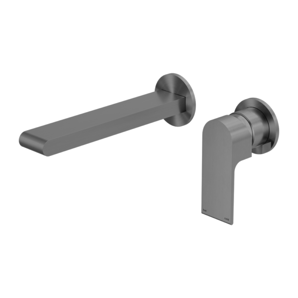 Nero Bianca Wall Basin/Bath Mixer Separate Back Plate 230 mm Gunmetal