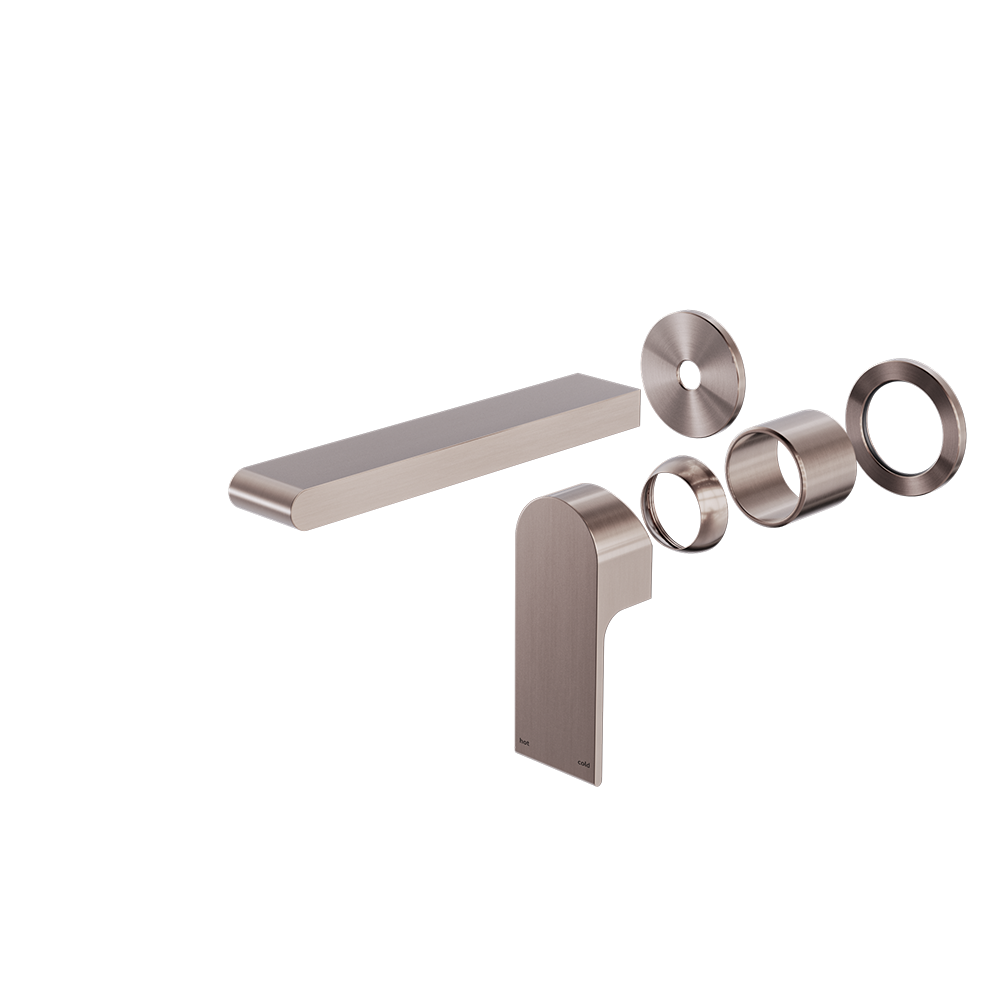Nero Bianca Wall Basin/Bath Mixer Separate Back Plate 187mm Trim Kits Only Brushed Bronze