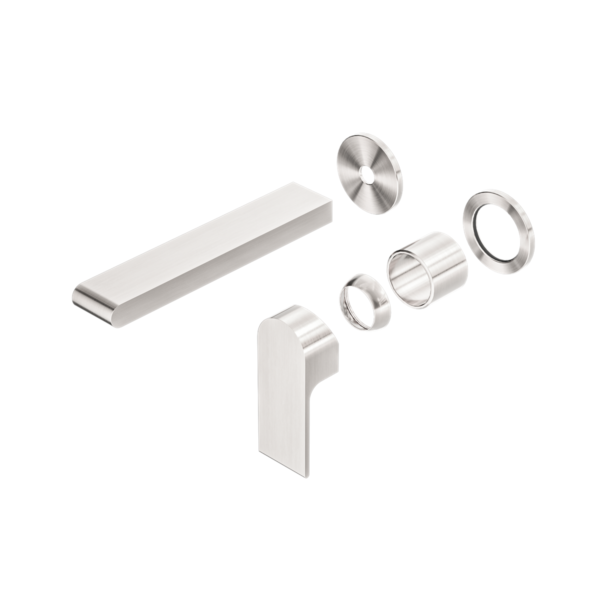 Nero Bianca Wall Basin/Bath Mixer Separate Back Plate 187mm Trim Kits Only - Brushed Nickel