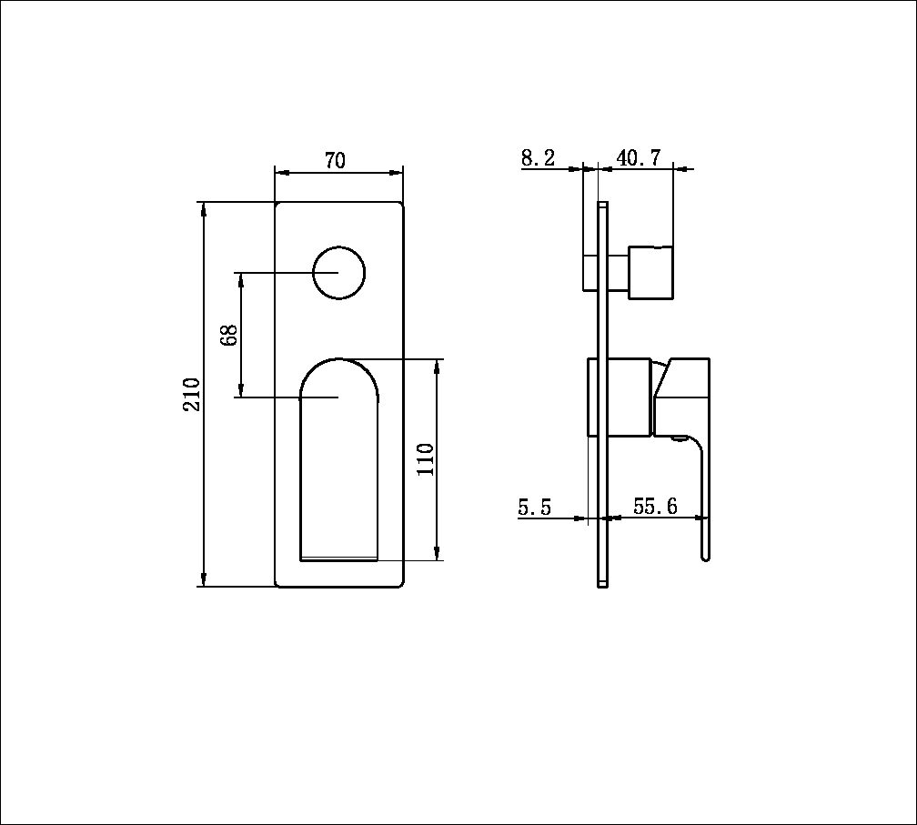 Nero Bianca Shower Mixer With Divertor Trim Kits Only - Brushed Nickel