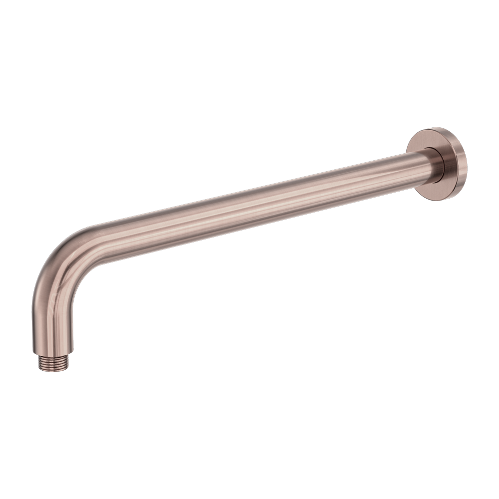 Nero Zen SS316L Round Shower Arm 400mm Brushed Bronze
