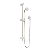 Nero York Shower Rail with White Porcelain Hand Shower - Brushed Nickel