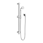 Nero York Shower Rail with White Porcelain Hand Shower - Chrome