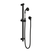 Nero York Shower Rail with White Porcelain Hand Shower - Matte Black