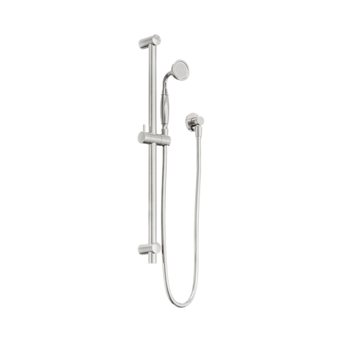 Nero York Shower Rail With Metal Hand Shower - Brushed Nickel