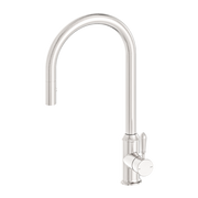 Nero York Pull Out Sink Mixer with Vegie Spray Function with Metal Lever - Brushed Nickel