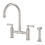 Nero York Bridge Pull Out Kitchen Set with Hand Spray - Brushed Nickel