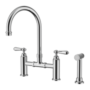 Nero York Bridge Pull Out Kitchen Set with Hand Spray - Chrome