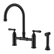 Nero York Bridge Pull Out Kitchen Set with Hand Spray - Matte Black