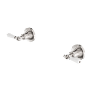 Nero York Wall Top Assemblies with White Porcelain Lever - Brushed Nickel