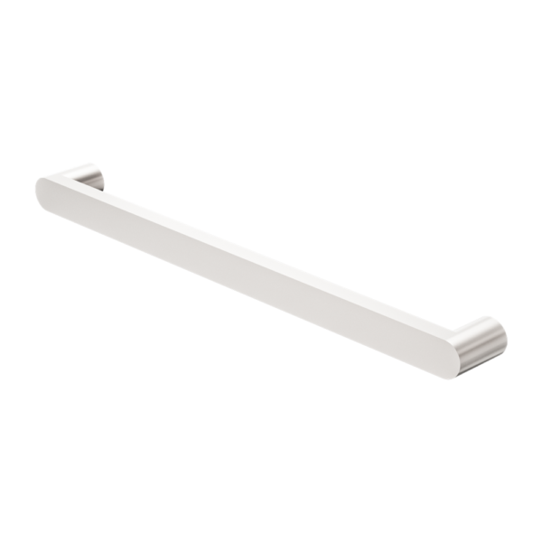 Nero Bianca 240V Single Heated Towel Rail - Brushed Nickel