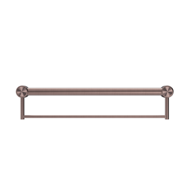 Nero Mecca Care 32mm Grab Rail With Towel Holder Brushed Bronze