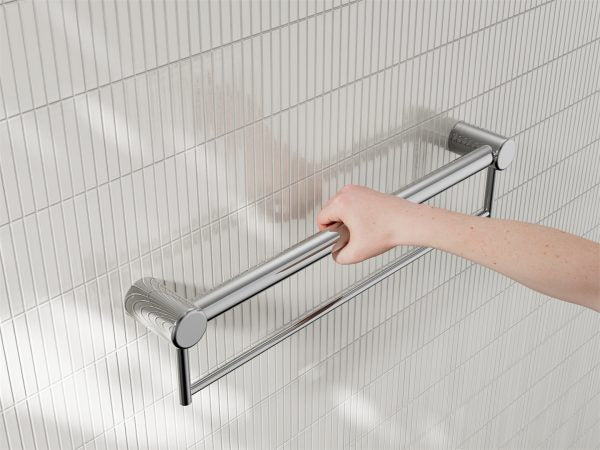 Nero Mecca Care 32mm Grab Rail With Towel Holder Chrome