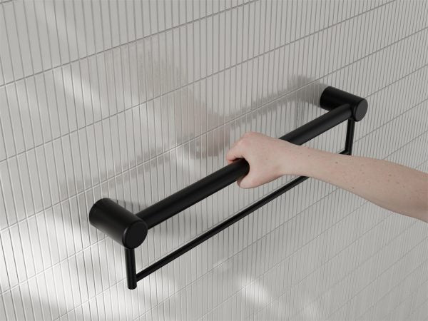 Nero Mecca Care 32mm Grab Rail With Towel Holder Matte Black