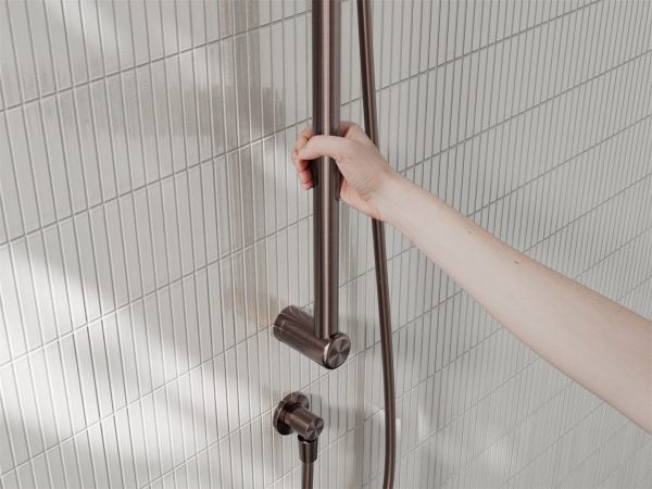 Nero Mecca Care 25mm Grab Rail And Adjustable Shower Rail Set 900mm Brushed Bronze