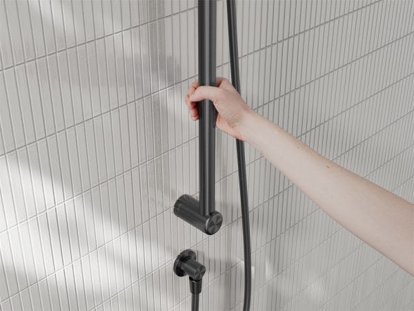 Nero Mecca Care 25mm Grab Rail And Adjustable Shower Rail Set 900mm Gun Metal