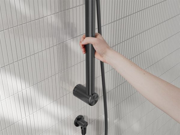 Nero Mecca Care 32mm Grab Rail And Adjustable Shower Rail Set 900mm Gun Metal