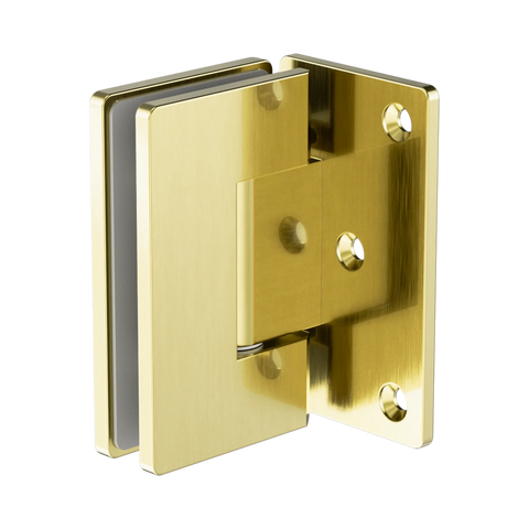 Nero 90 Degree Glass To Wall Shower Hinge 10mm Glass Brushed Gold