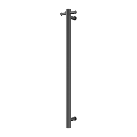 Nero Mecca 240V Single Vertical Heated Towel Rail Gun Metal (NRV902hGM)
