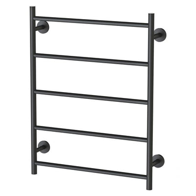 Phoenix Radii Heated Towel Ladder 550 x 740mm Round Plate Matte Black