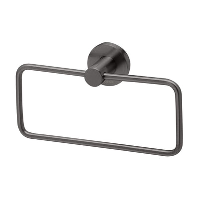 Phoenix Radii Hand Towel Holder Round Plate Brushed Carbon