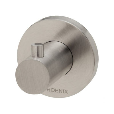 Phoenix Radii Robe Hook Round Plate Brushed Nickel