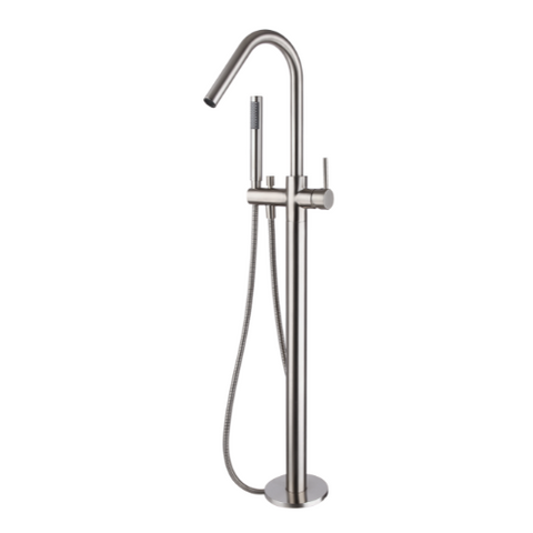 Modern National Star Freestanding Bath Mixer With Hand Shower Brushed Chrome