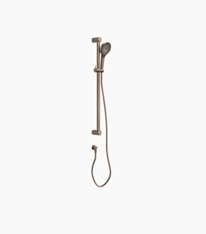 Nero Mecca Care 32mm Grab Rail And Adjustable Shower Rail Set 900mm Brushed Bronze