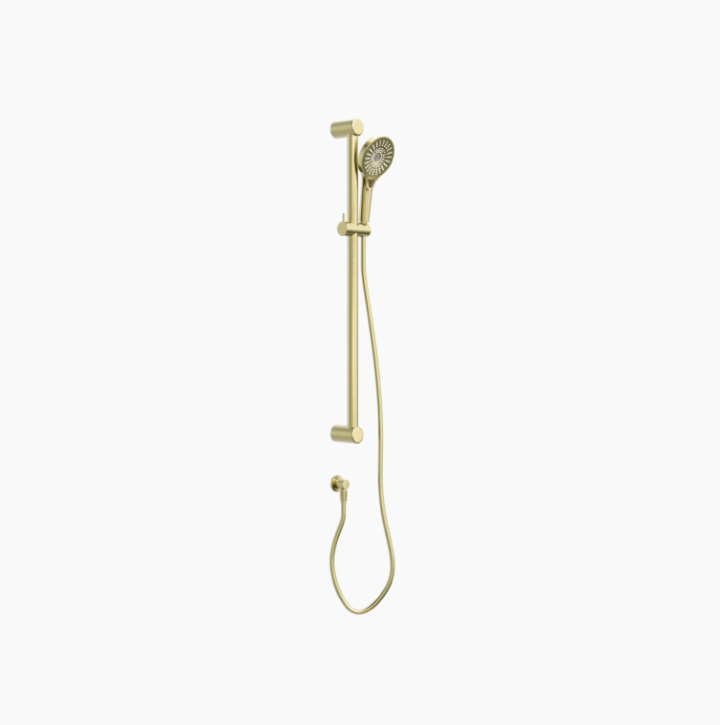 Nero Mecca Care 32mm Grab Rail And Adjustable Shower Rail Set 900mm Brushed Gold