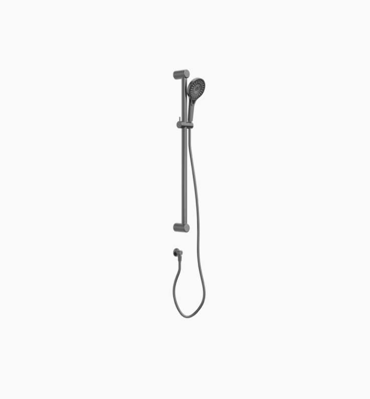 Nero Mecca Care 32mm Grab Rail And Adjustable Shower Rail Set 900mm Gun Metal