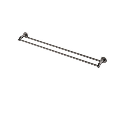 Fienza Kaya Double Towel Rail, 900mm, Gun Metal