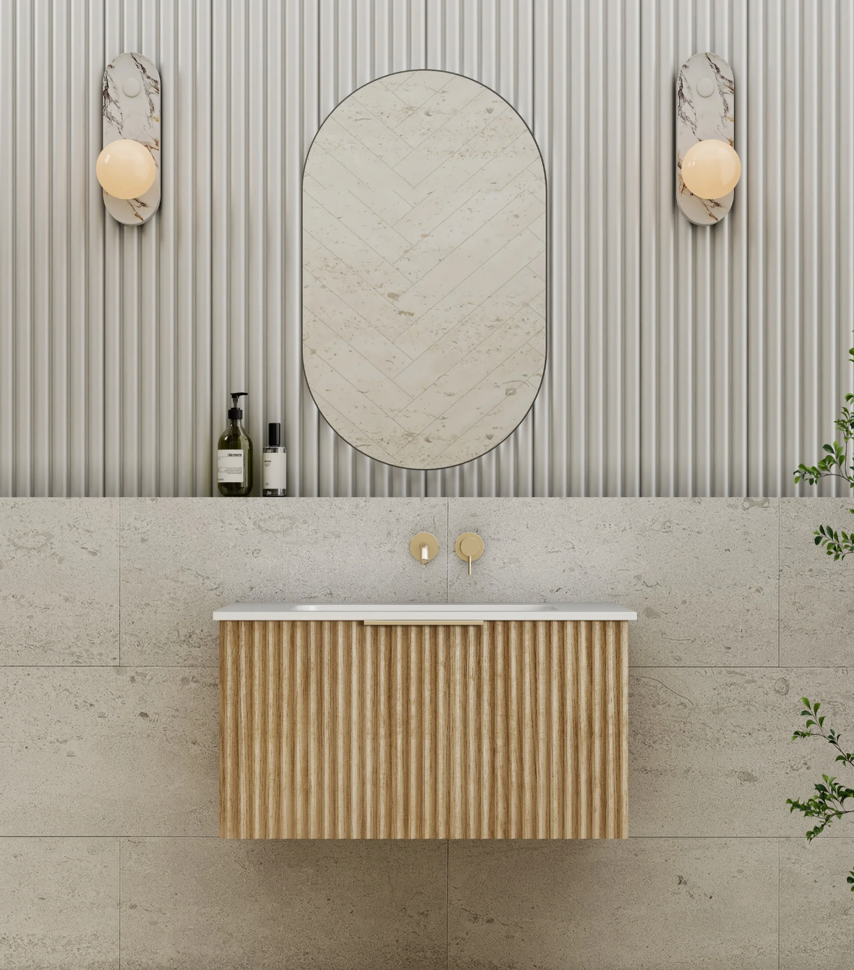 Cassa Design Capture Ensuite Wall Hung Natural Oak Vanity