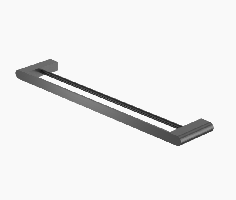 Nero Bianca Double Towel Rail 600mm - Gunmetal