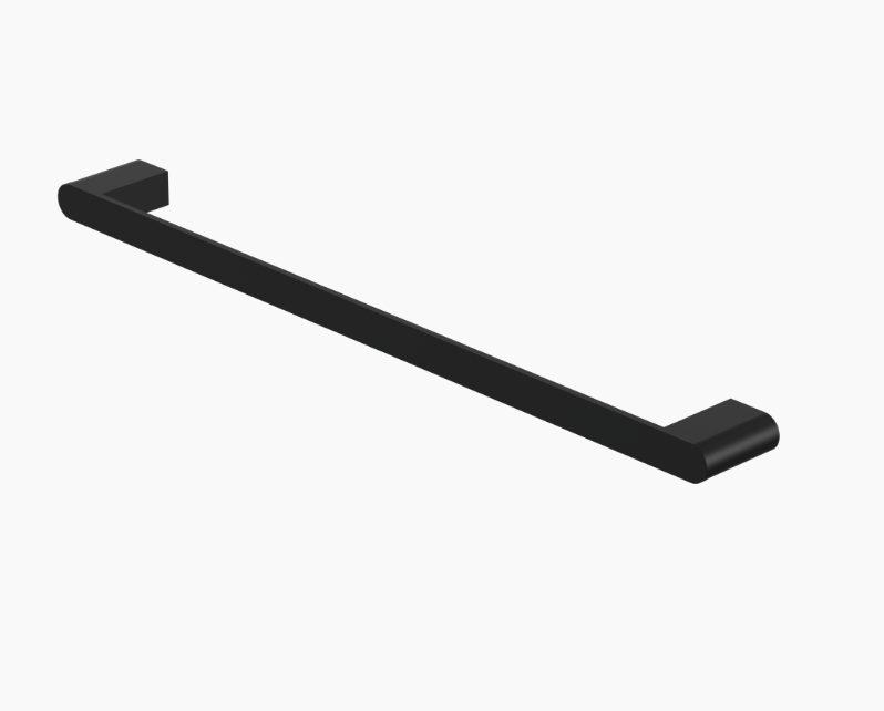 Nero Bianca Single Towel Rail 800mm - Matte Black