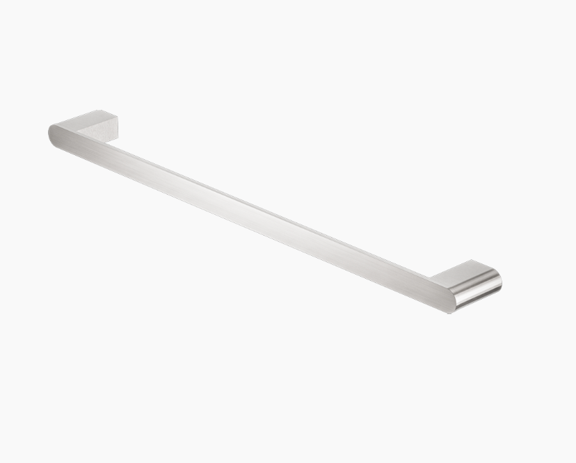 Nero Bianca Single Towel Rail 800mm - Brushed Nickel